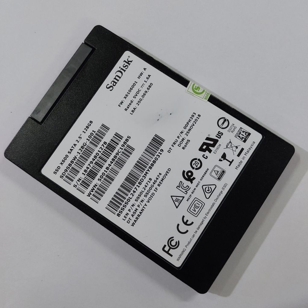 SSD 128GB Sandisk 2.5 Sata Second Ori 6Gb/s