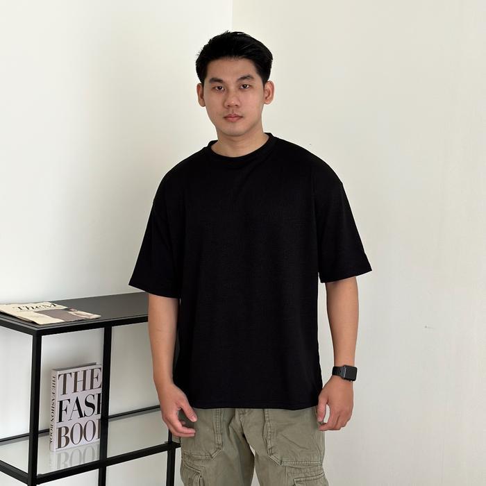 COZYCLUB WAFFLE OVERSIZED COOLBREEZE TSHIRT WAFFLE KNIT PREMIUM KAOS POLOS PRIA BASIC LENGAN PENDEK