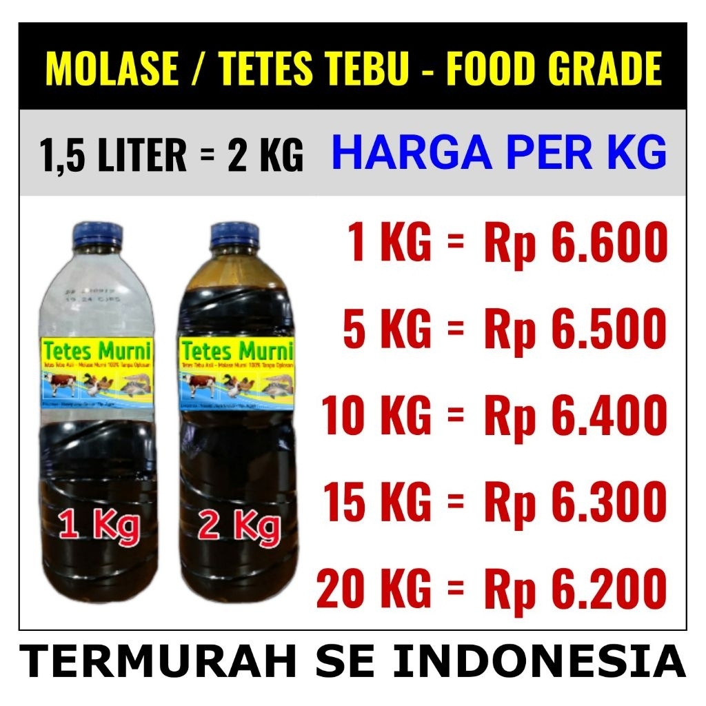 Molasses Food Grade | Tetes Tebu | Molases | Molase Asli Murni 100% Tanpa Oplosan - BERGARANSI