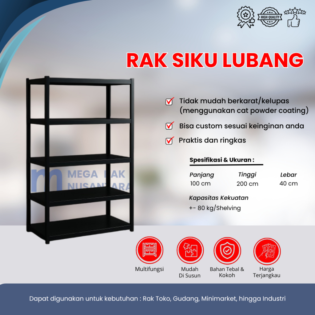 RAK BESI SIKU LUBANG 5 SUSUN