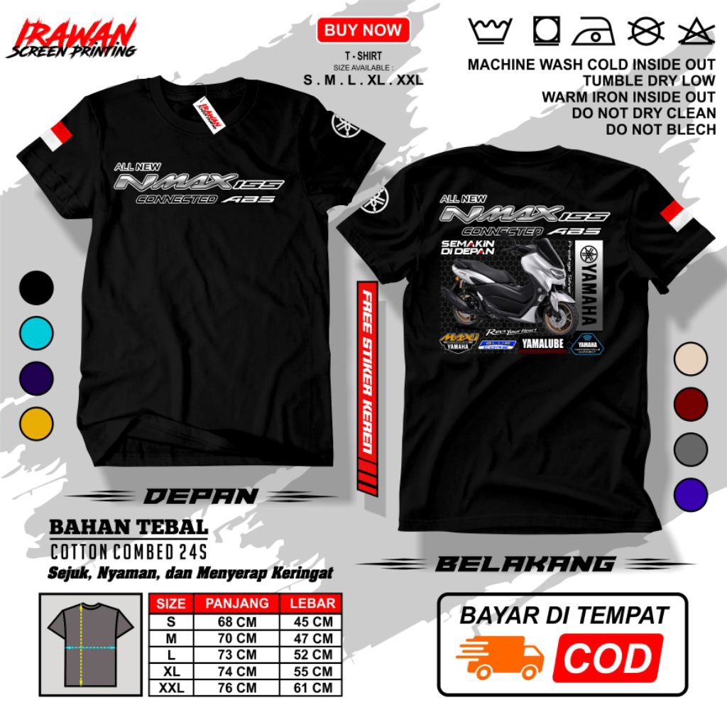 KAOS YAMAHA ALL NEW NMAX 155 CONNECTED ABS PRESTIGE SILVER 2025 BSR