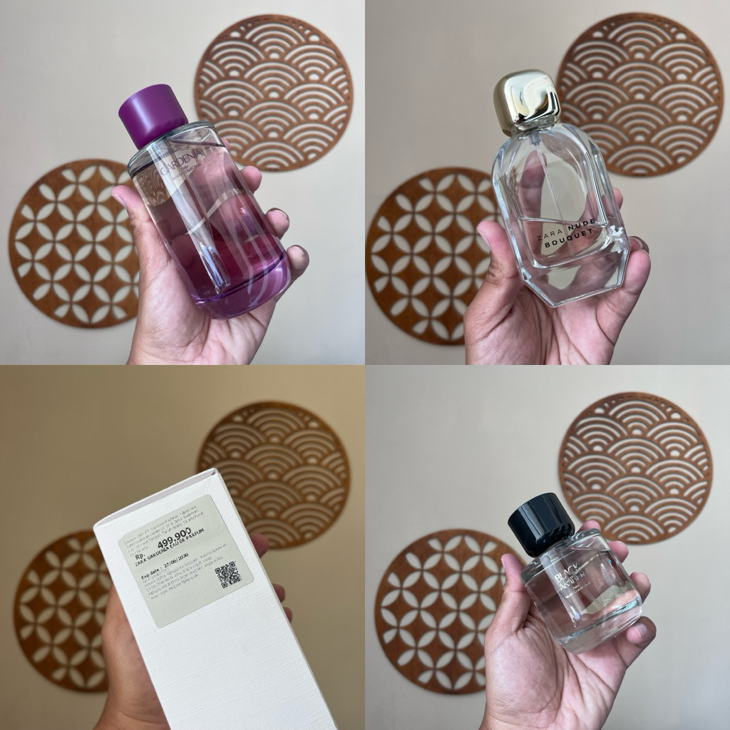 [Share In Jar] Zara Decant Parfum Gardenia Femme Wonder Rose Nuit Violet Blossom pink flambe  nude b