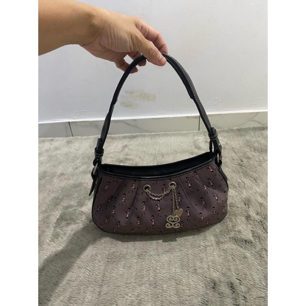 shoulder bag ungu motif kanvas dr ssamzie