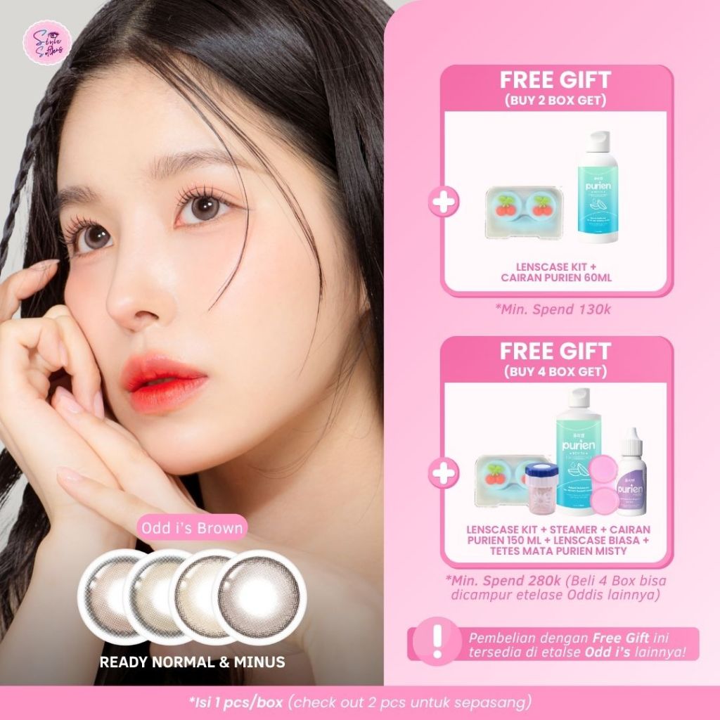 SOFTLENS ODDIS M's [Ready Minus & Normal ½ Pasang] Softlens Coklat - Contact Lens Brown Premium