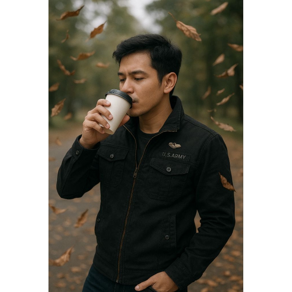 jaket bomber kanvas  jaket bomber us army jaket bomber pria jaket bomber pilot