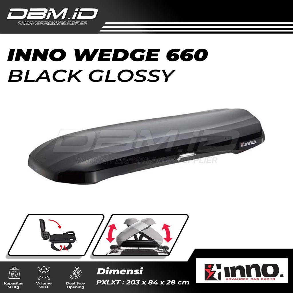 Inno Roof Box Inno Wedge 660 Black Glossy Hitam Original made in Japan Bagasi Atas Atap Mobil Model 