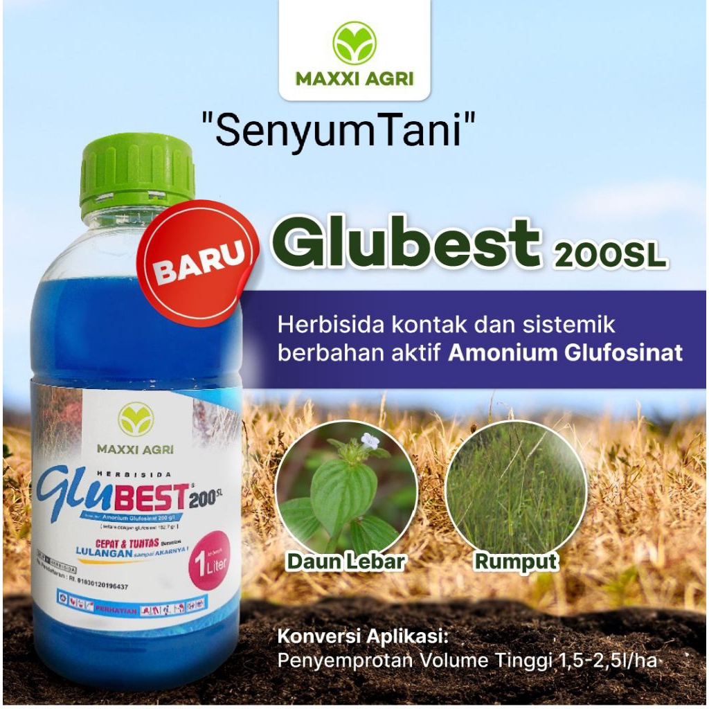 Herbisida GLUBEST 200SL 1 Liter Racun rumput lulangan