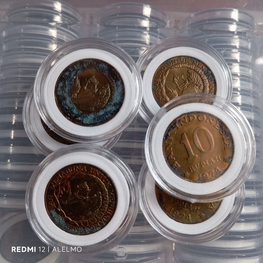 uang koin kuno 10 rupiah tabanas tahun 1974 seperti baru asli