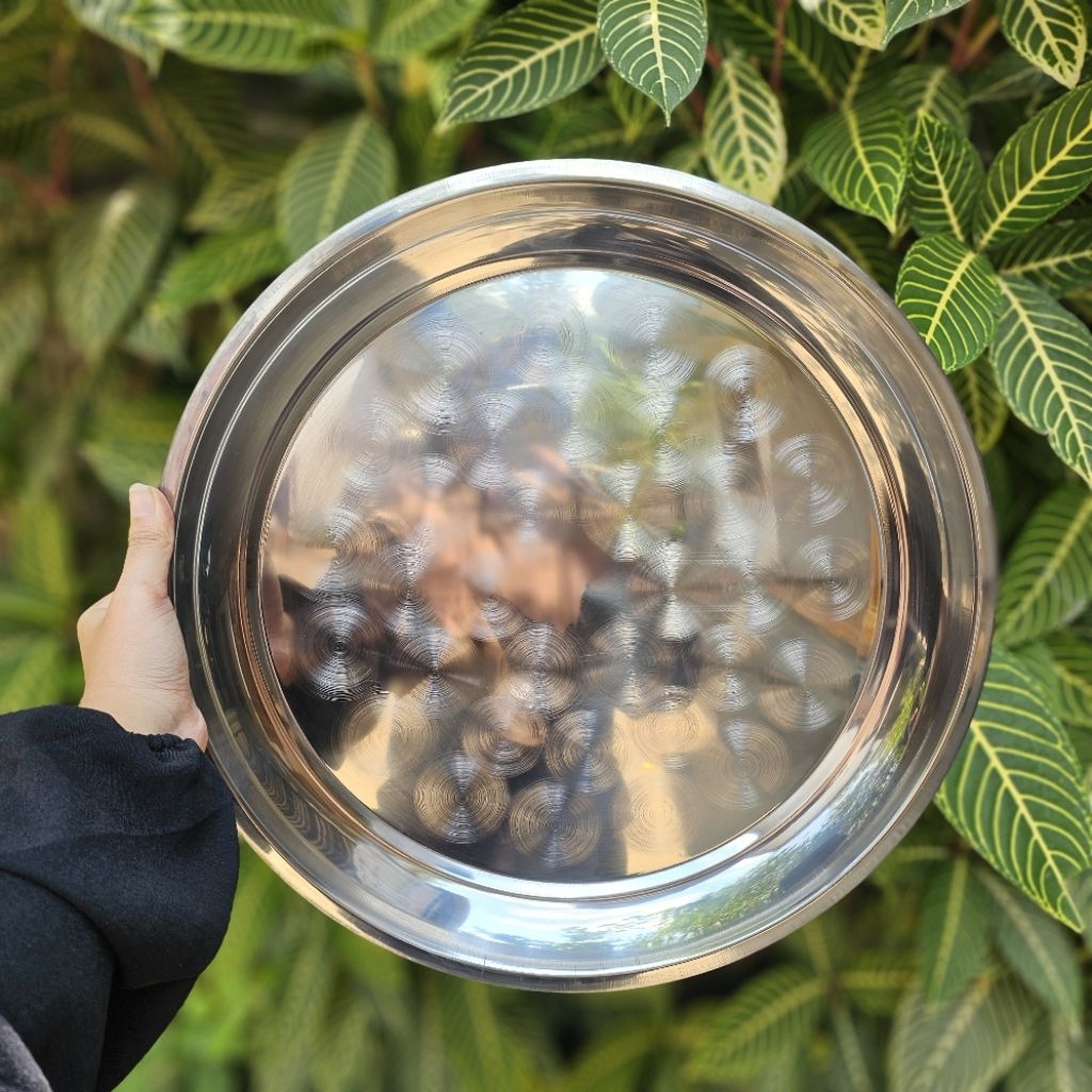 Nampan Stainless Bulat 40cm