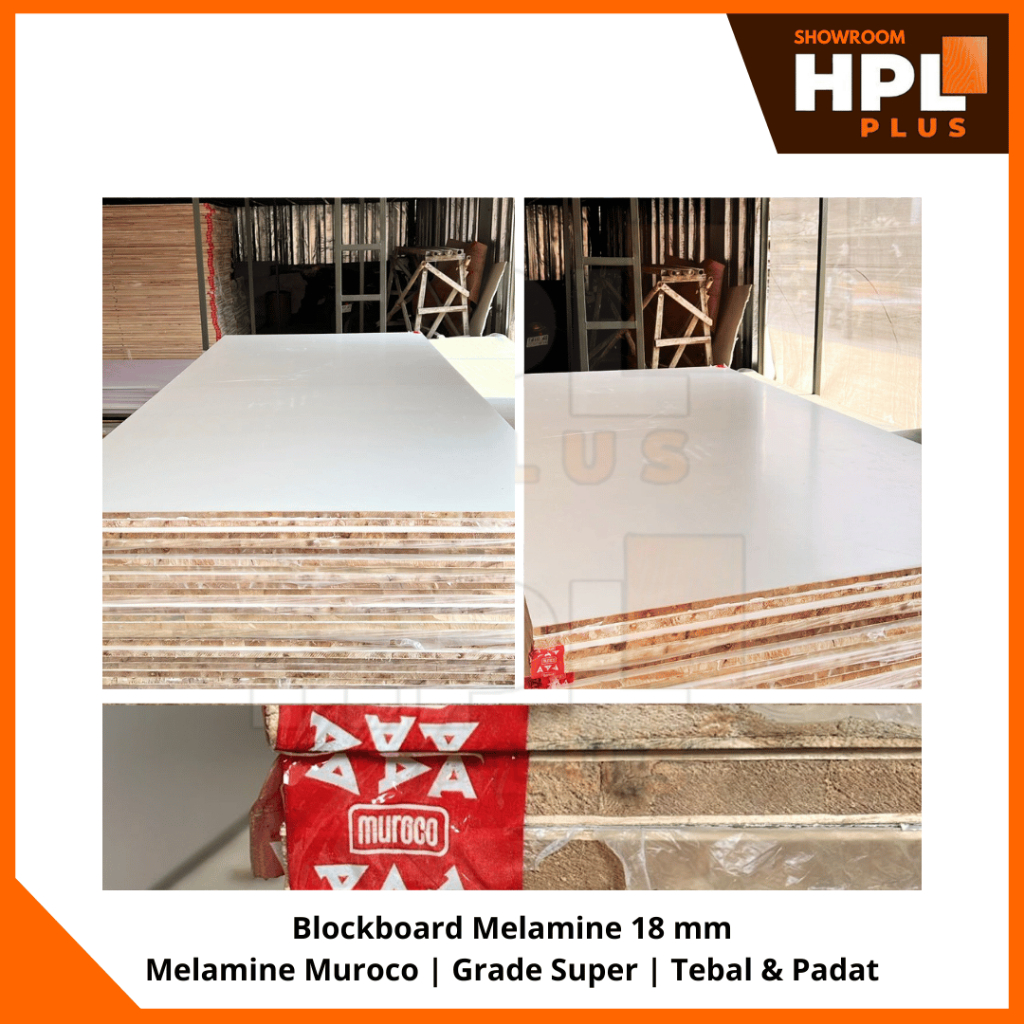 Blockboard Melamine (Blockmin) 18 mm | Double Face | Kayu Furniture Kitchen Set Lemari | Pengiriman 