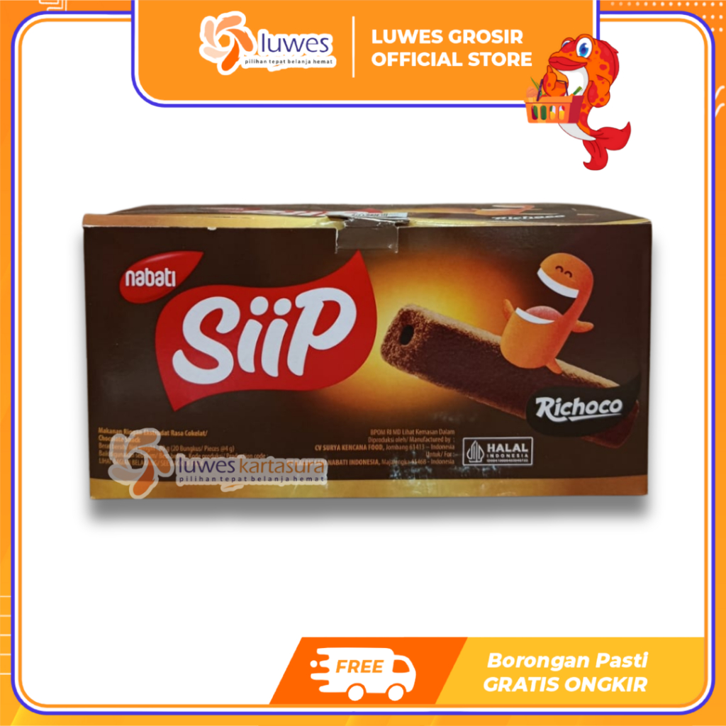 [GROSIR] Nabati Siip Snack Rasa Cokelat 1 Box Isi 20 Pcs Murah