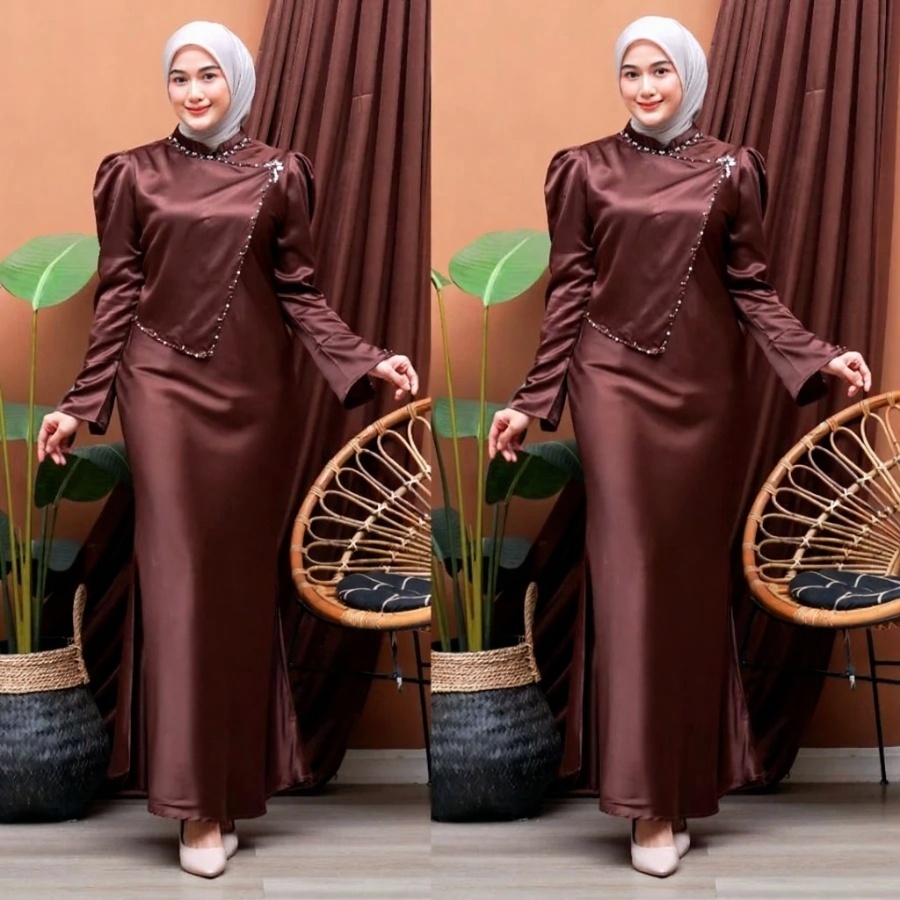 Samara Wear - Amania Dress Satin Payet Bridesmaid Dress Kondangan