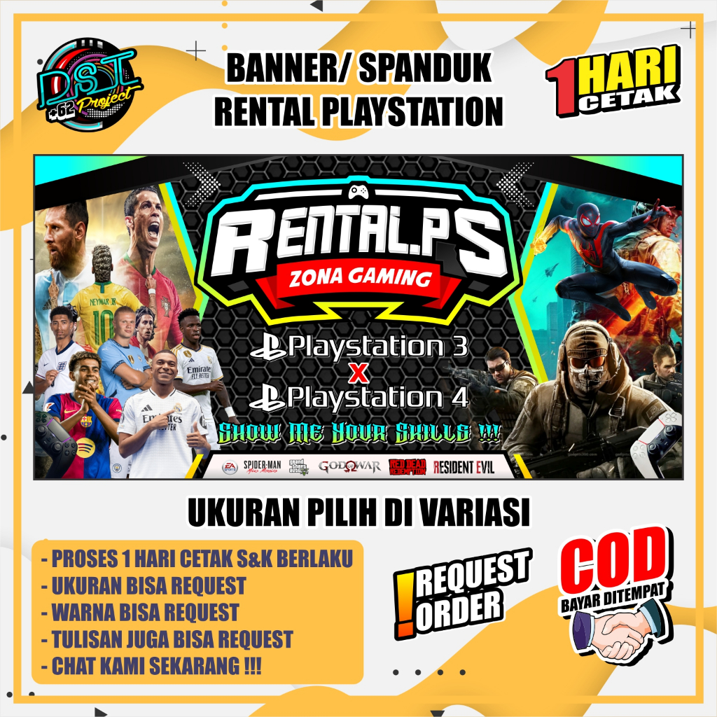 BANNER / SPANDUK RENTAL PS 4 PS 3 TERBARU