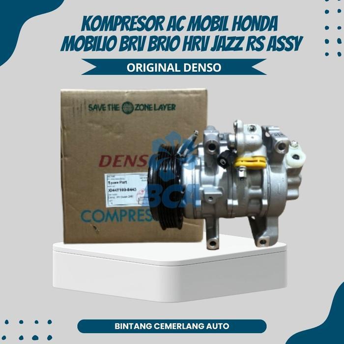 KOMPRESOR AC MOBIL HONDA MOBILIO BRV BRIO HRV JAZZ RS ASSY ASLI DENSO