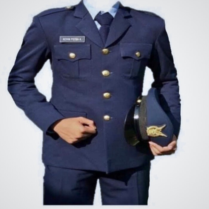 Baju_SERAGAM PDU 1 AU PRIA DAN WANITA BAJU DINAS TNI AU KANCING LOGAM PDU TNI AUSetelan PDU 1