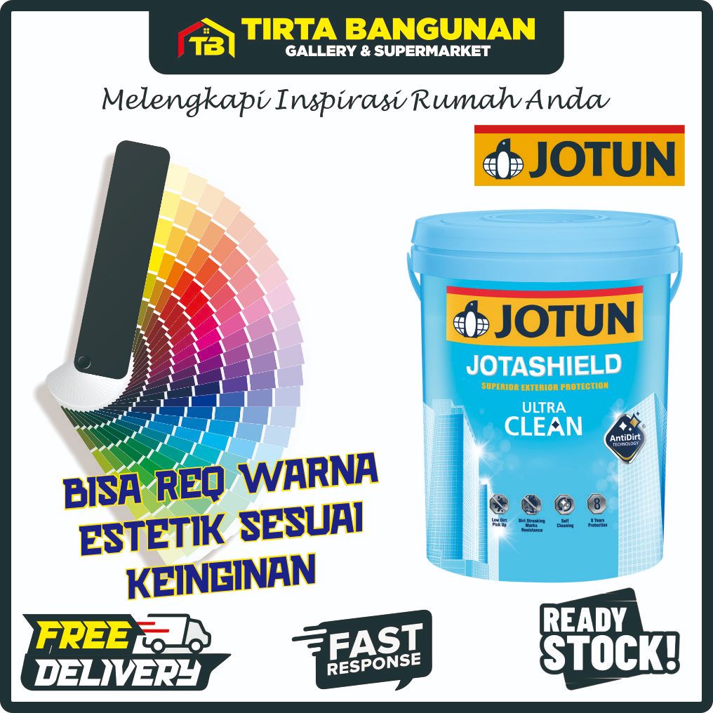 JOTUN CAT TEMBOK EKSTERIOR JOTUN JOTASHIELD ULTRA CLEAN 2,5 LITER CUSTOM WARNA TINTING