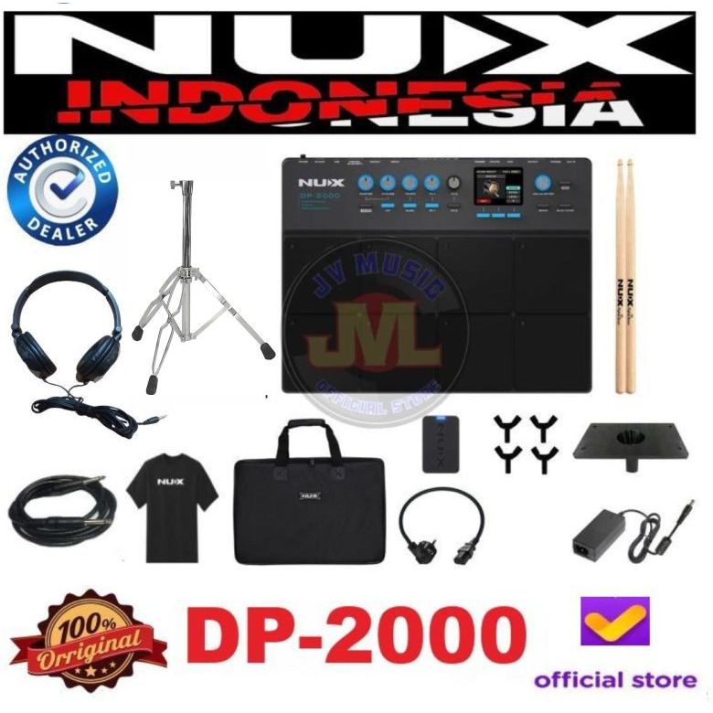 Nux DP2000 Percussion Drum Pad Nux DP-2000 Drum Pad Elektrik Paket Stand