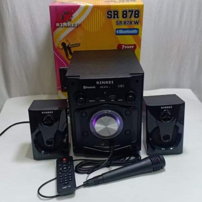 SPEAKER AKTIF RINREI + MIC speaker multimedia blutooth,usb,flashdisk, karaoke mix