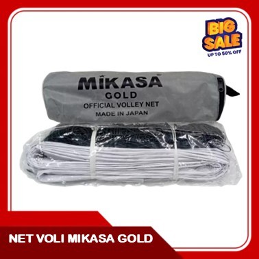 Jaring Bola Net Voli Mikasa Gold Sling Baja Volly Bahan Tebal Sudah Standart Lapangan Volley