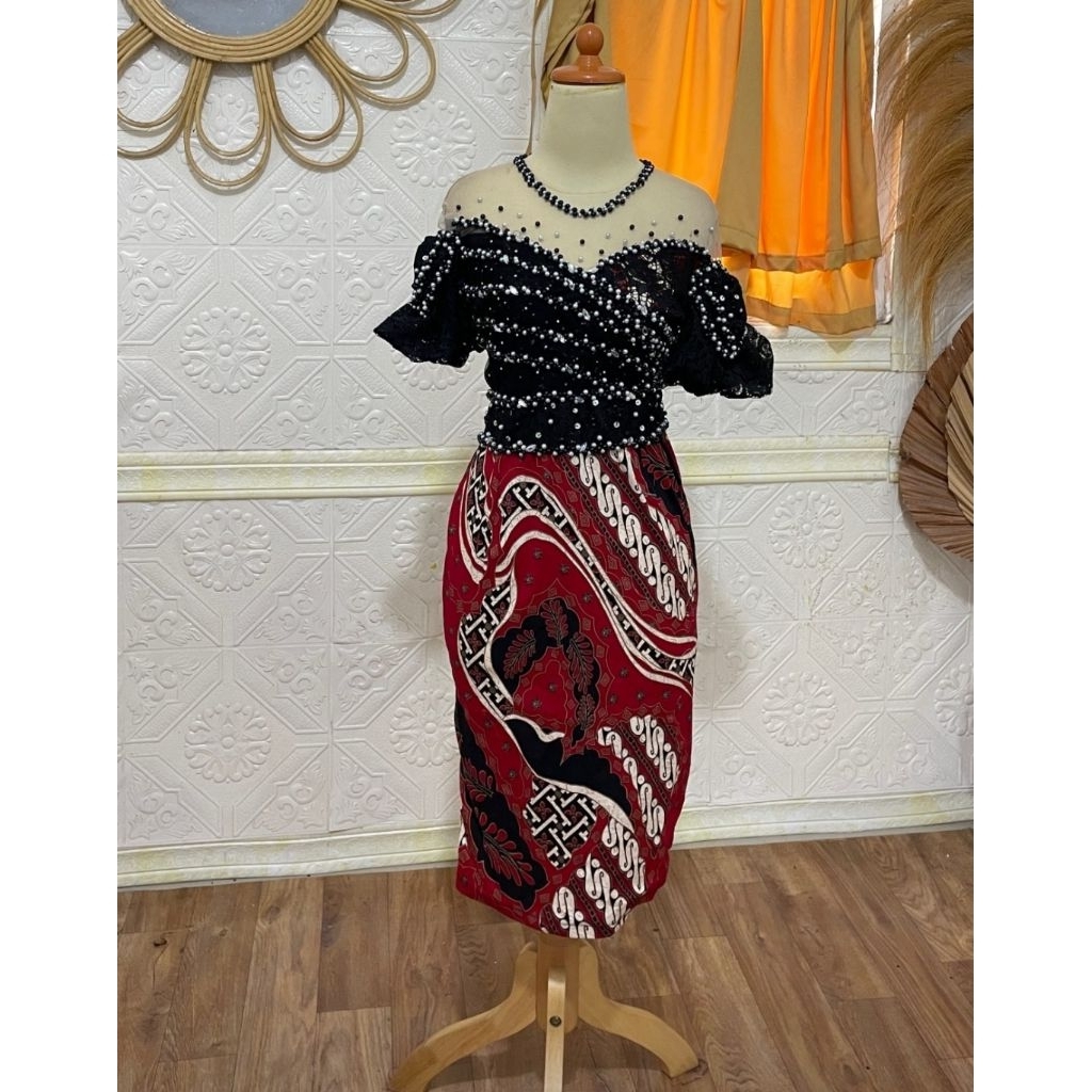 New dress pendek batik kombinasi size m/l