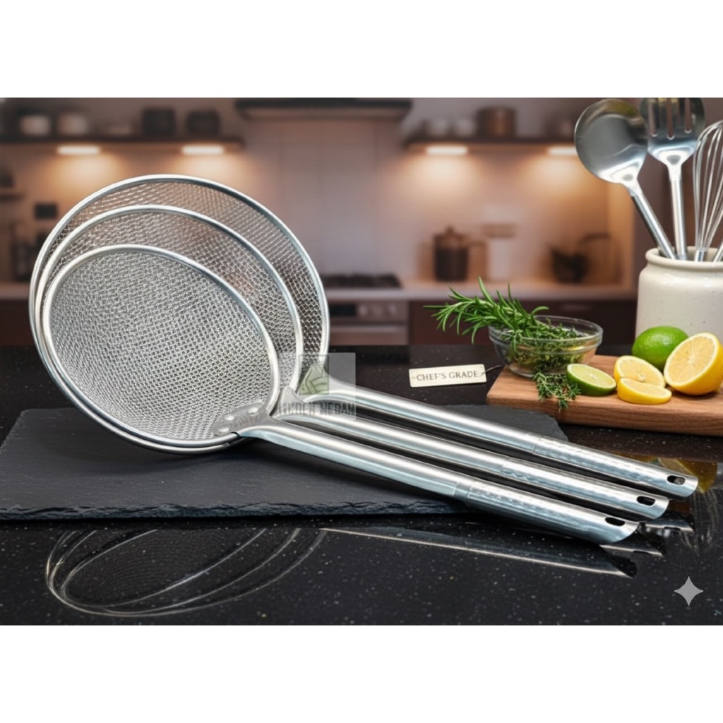 Saringan Gorengan Jaring Stainless / Saringan Gorengan Stainless 18 cm