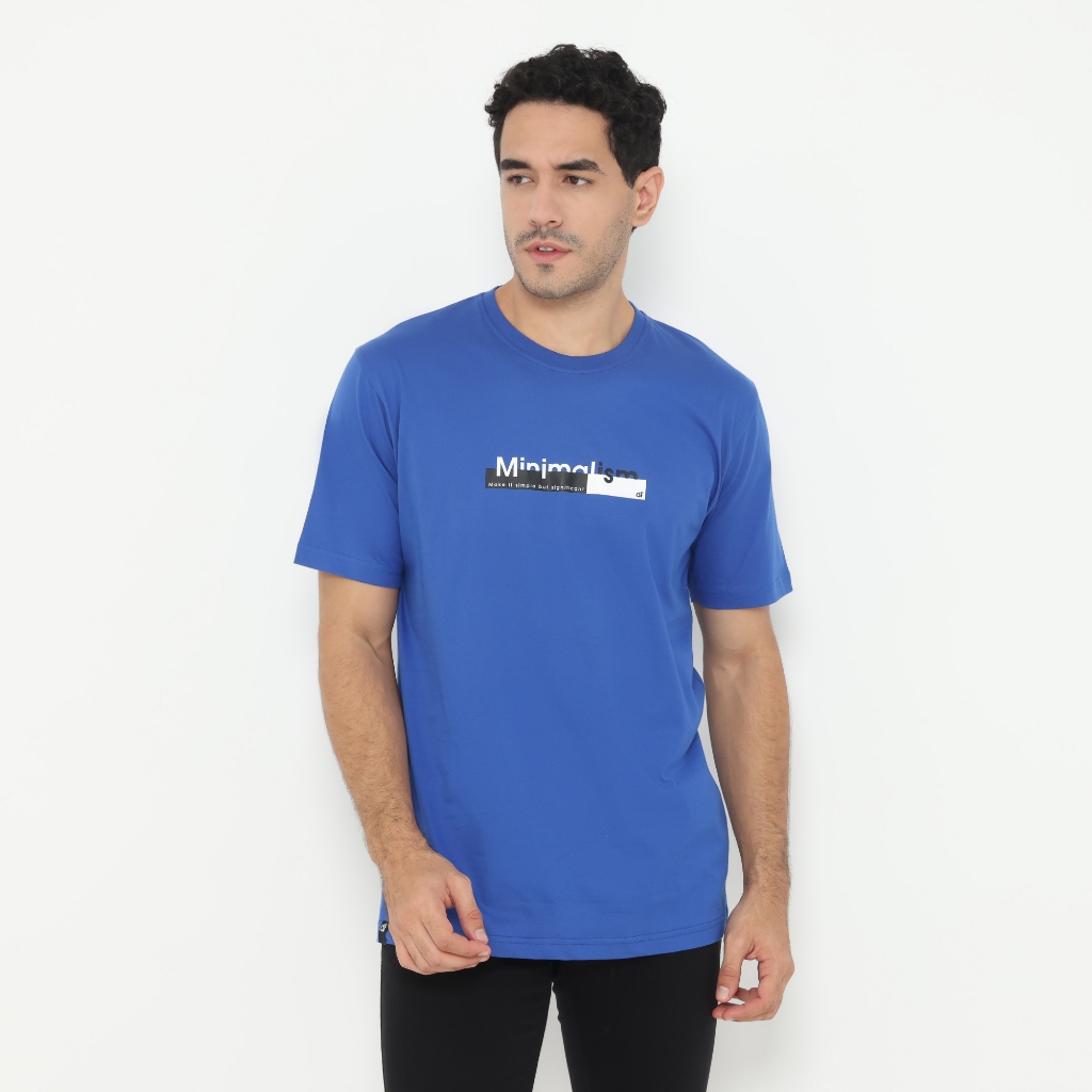 d&f Kaos Pria Minimalism - Biru benhur