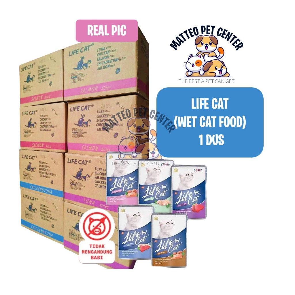 Life Cat Pouch Wet Food 1 dus / 24 Sachet Makanan Kucing Basah