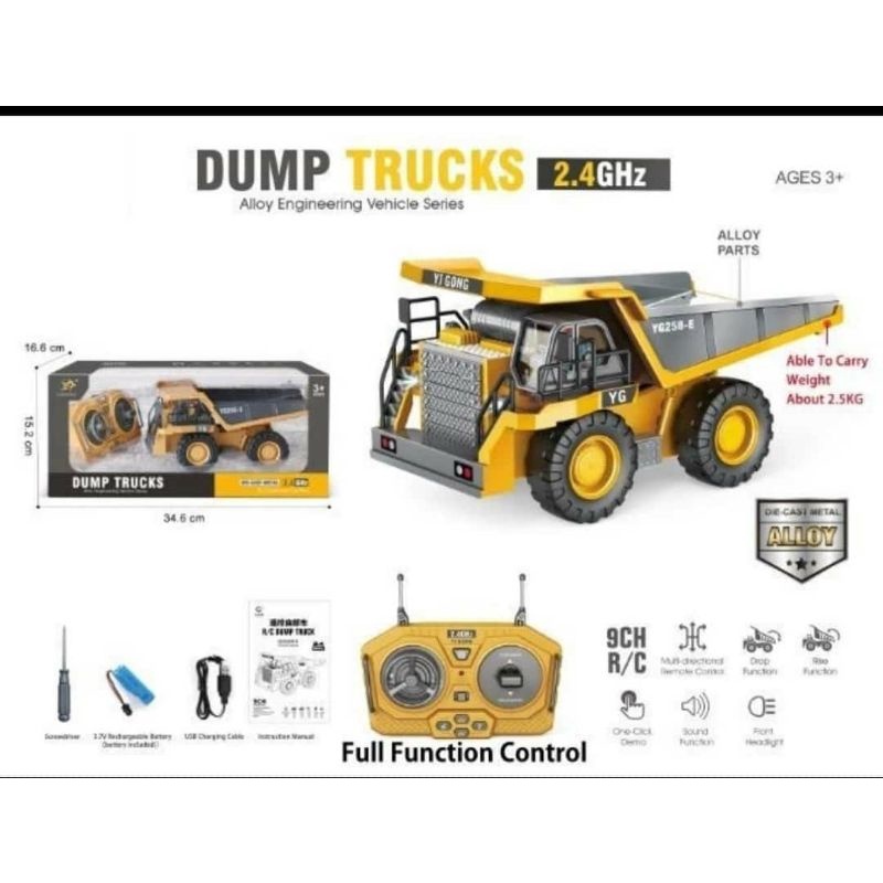 RC DUMP TRUCK Pertambangan Mainan Remot Control Building Truck Rc Dump Truck Truk Pasir 689-806 Dump