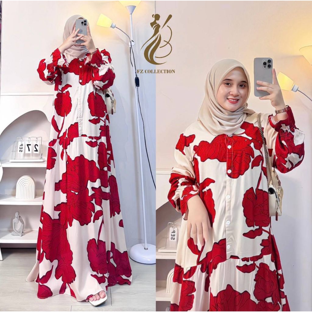 DEVINA DRESS - Gamis Rayon Motif - Rayon Premium