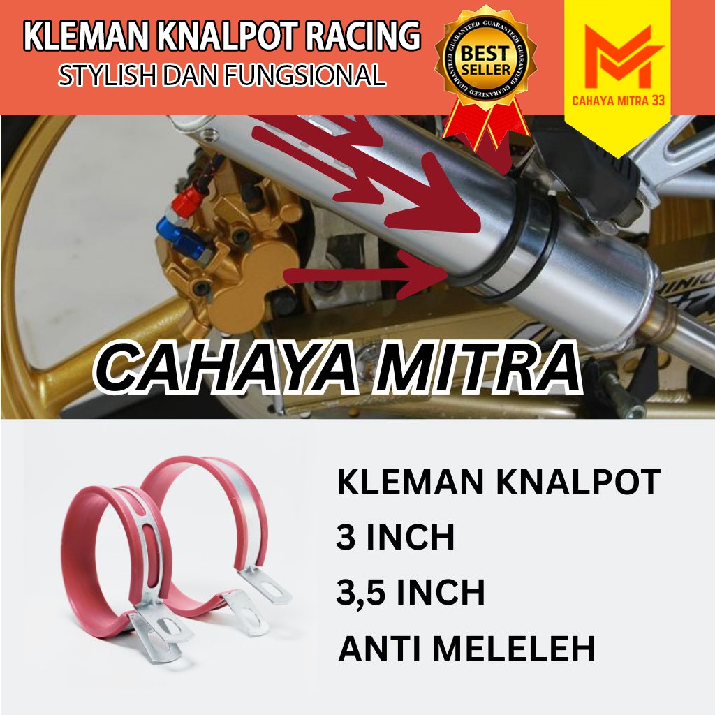 KLEMAN KNALPOT RACING/BREKET KLEM GANTUNGAN KNALPOT UNIVERSAL OVAL BULAT PLUS KARET KUAT TAHAN PANAS