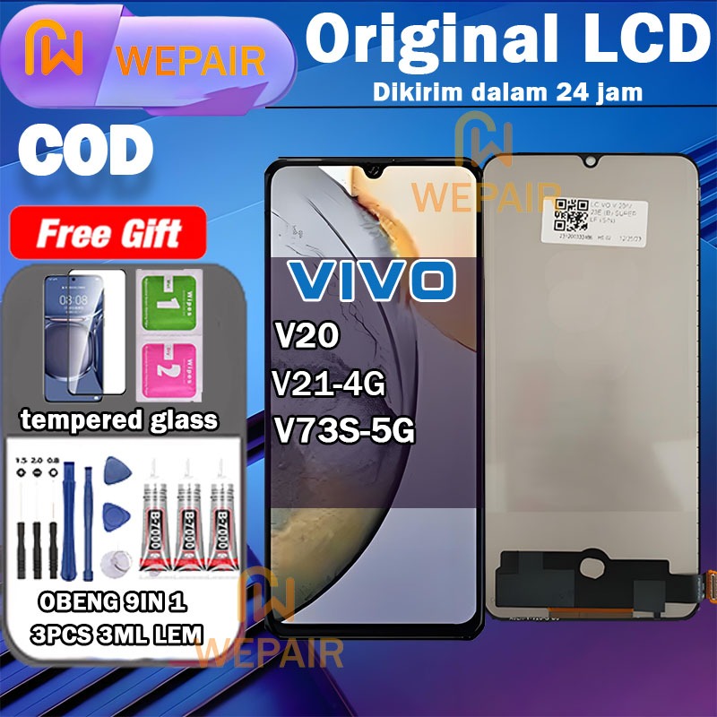 LCD VIVO V20/V21 4G/V73S 5G Fullset Komplit ori asli WEPAIR+Ready stock+Garansi 1 Tahun  COD
