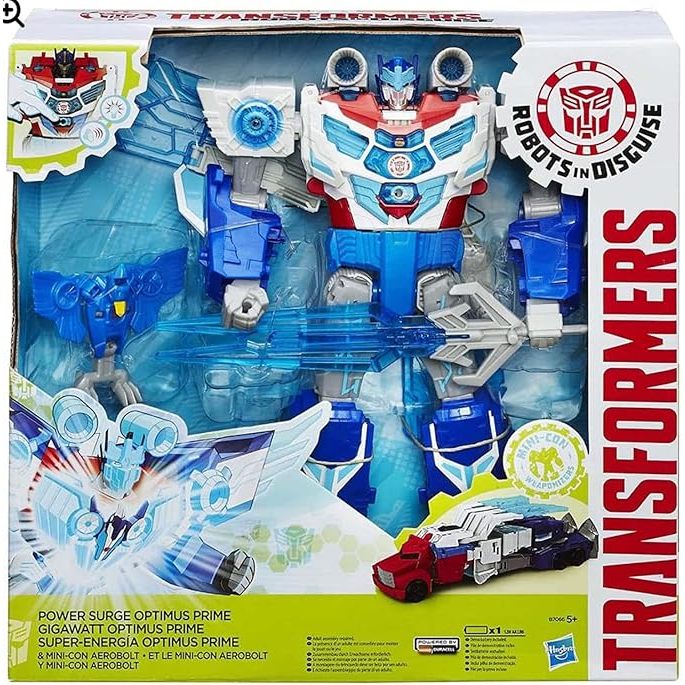 Transformers Robots in Disguise Power Surge Optimus Prime & Mini-Con Aerobolt Titan Action Figure