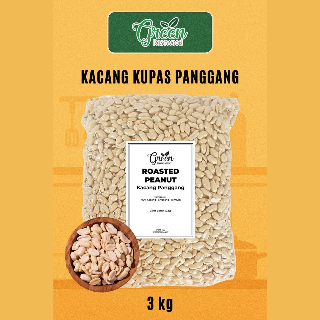 3 KG KACANG TANAH KUPAS PANGGANG / KACANG TANAH KUPAS JUMBO / KACANG TANAH KUPAS BESAR SIZE 25/29