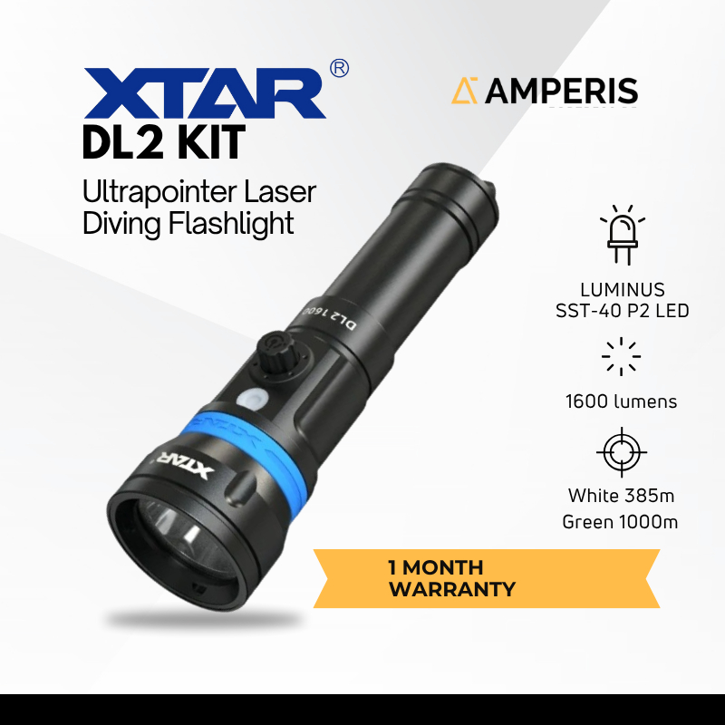XTAR DL2 KIT Senter Laser Ultrapointer Green Beam 1000m LED LUMINUS SST-40 P2 1600lm 385m untuk Divi