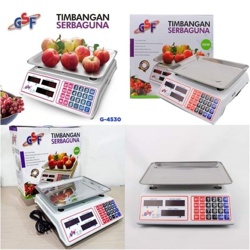 TIMBANGAN DUDUK GSF G-4530 30kg 30 kg TIMBANGAN DIGITAL BESAR BUAH LAUNDRY DOUBLE DISPLAY