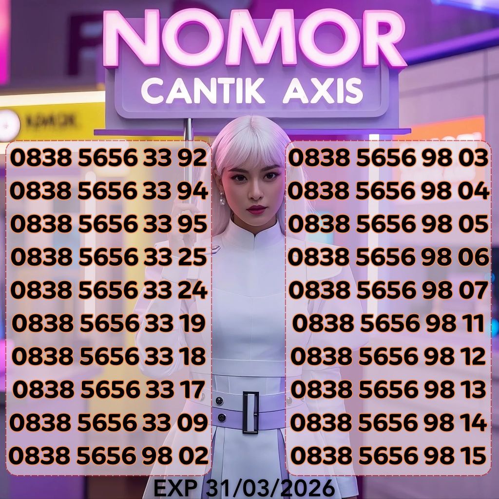 Nomor Cantik Axis Reguler Seri 0838 5656 xxxx Harga 17ribu