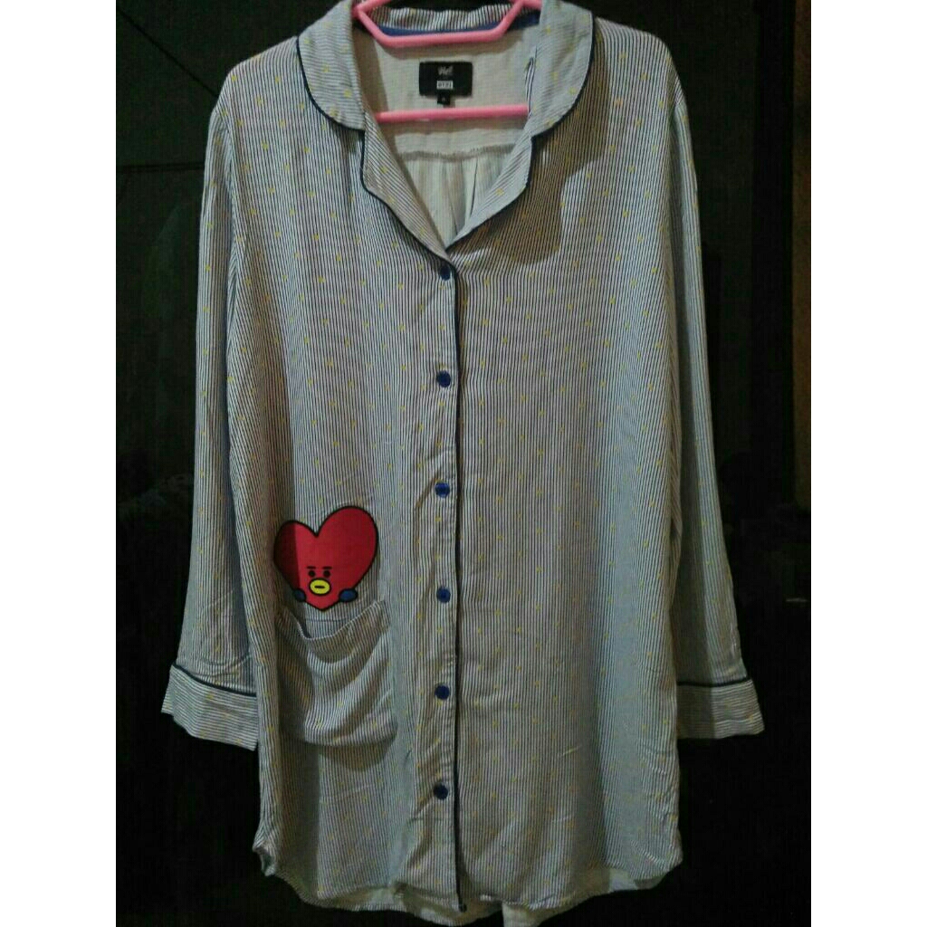 Tata pajama stripped dress bt21 x hunt