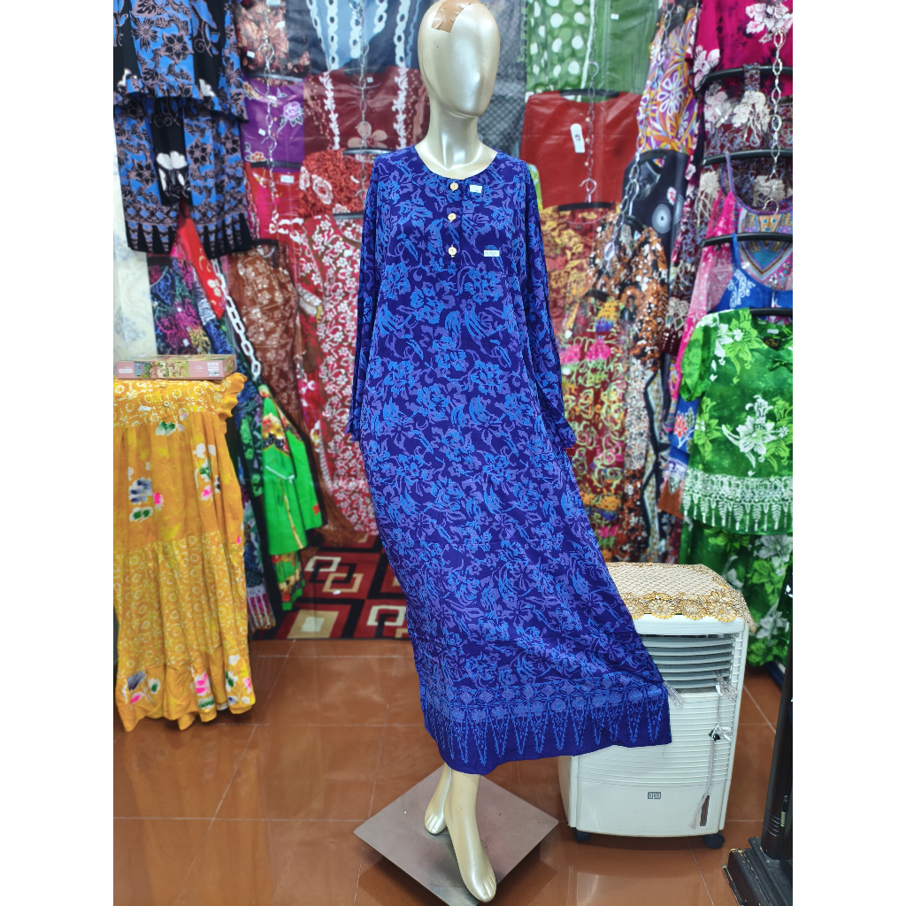 Daster Lie Ing Longdress Jumbo Batik Cetak Premium LD 124 cm Bumil Busui Kancing | Adem Nyaman