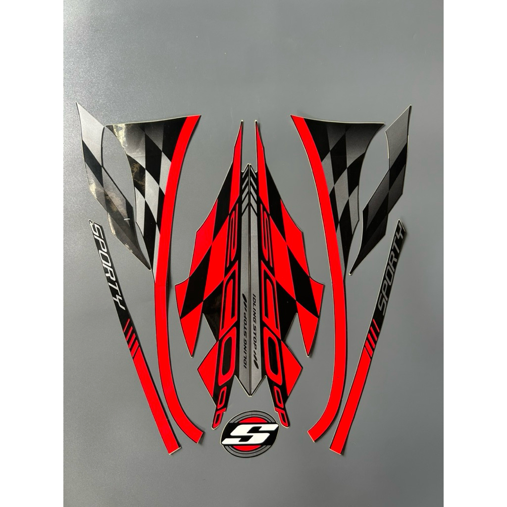 STRIPING STIKER SCOOPY SPORTY 2018 HITAM ORIGINAL
