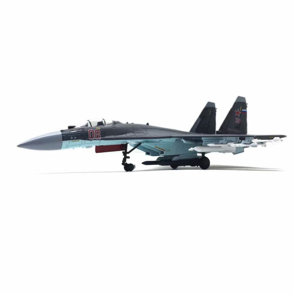 Skala 1:100 Metal Diecast Model Rusian SU-35 Super Flanker - Hitam