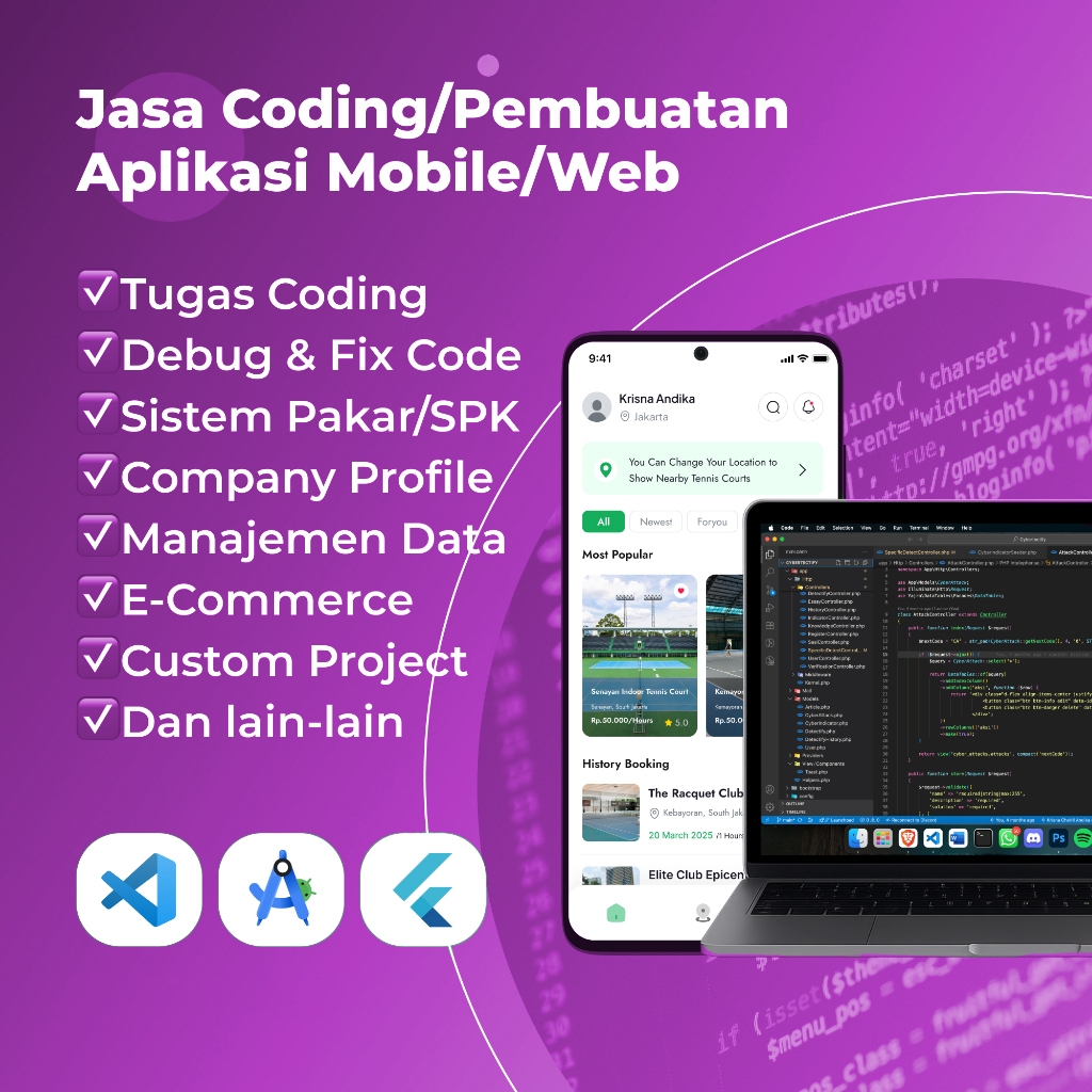 (TERMURAH) Jasa Pembuatan Aplikasi Web & Mobile | Coding Project Mahasiswa