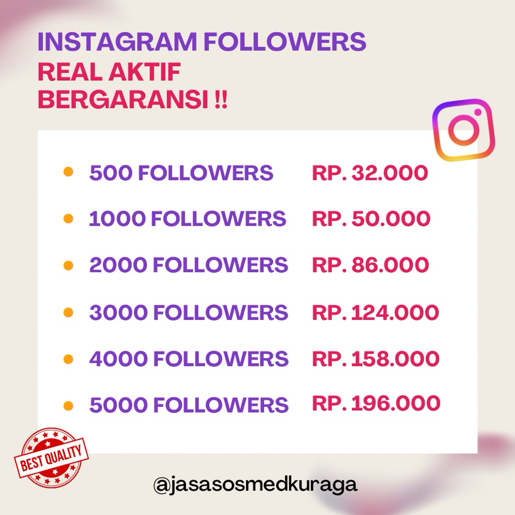 (promo) Followers Instagram Real Aktif Bergaransi