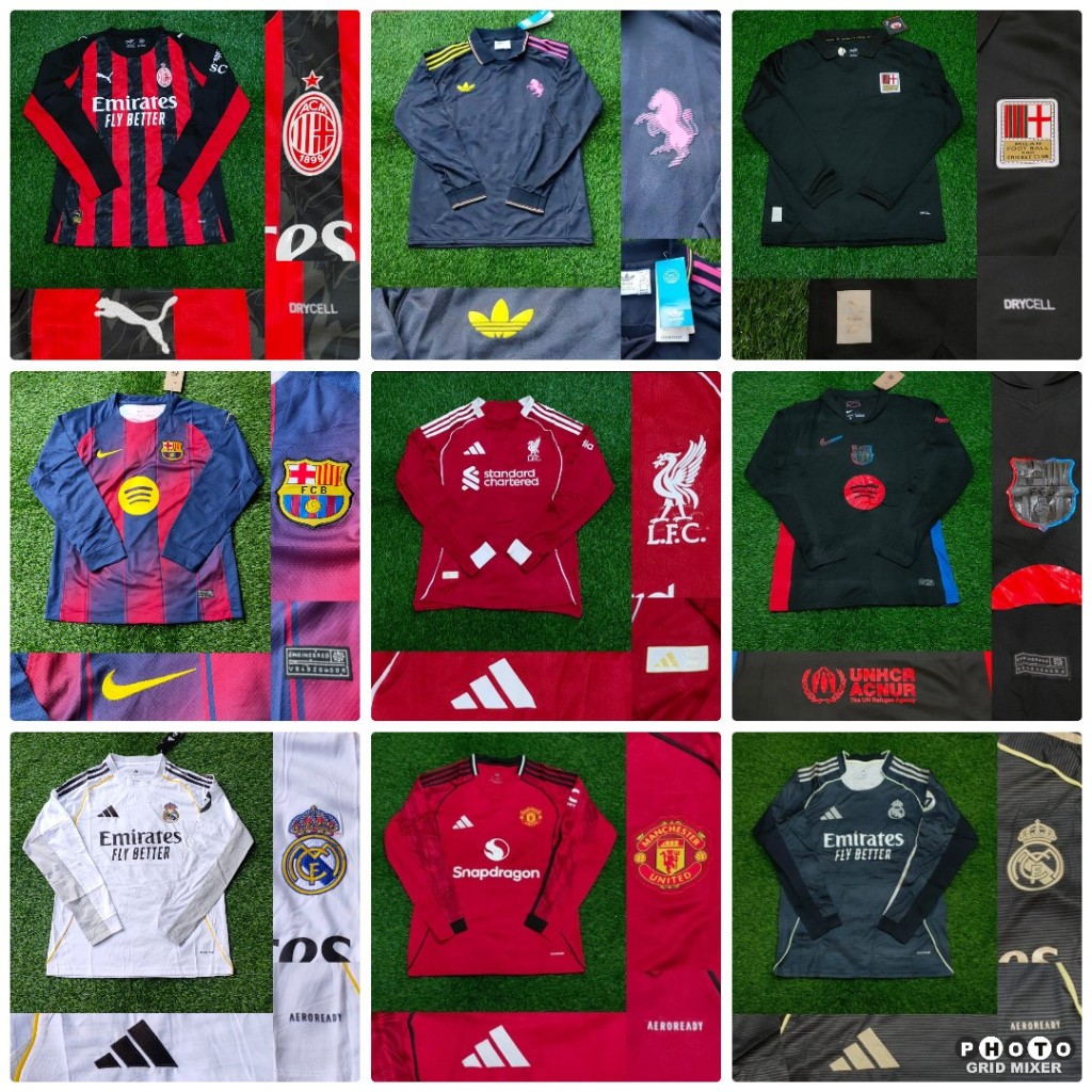 LONG SLEEVE ARSENAALLL BRCA CHELSEA CITY IPUL JUVVE MILAANNN MAN.U MADRID MUNCHEENNN HOME AWAY JERSE