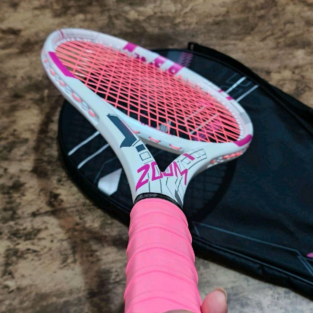 RAKET TENIS EBOK CARBON ORIGIONAL WARNA PINK SIAP PAKAI