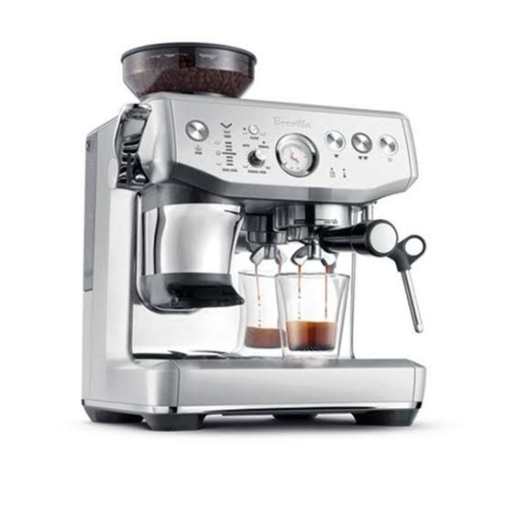 chromed espresso coffee machine