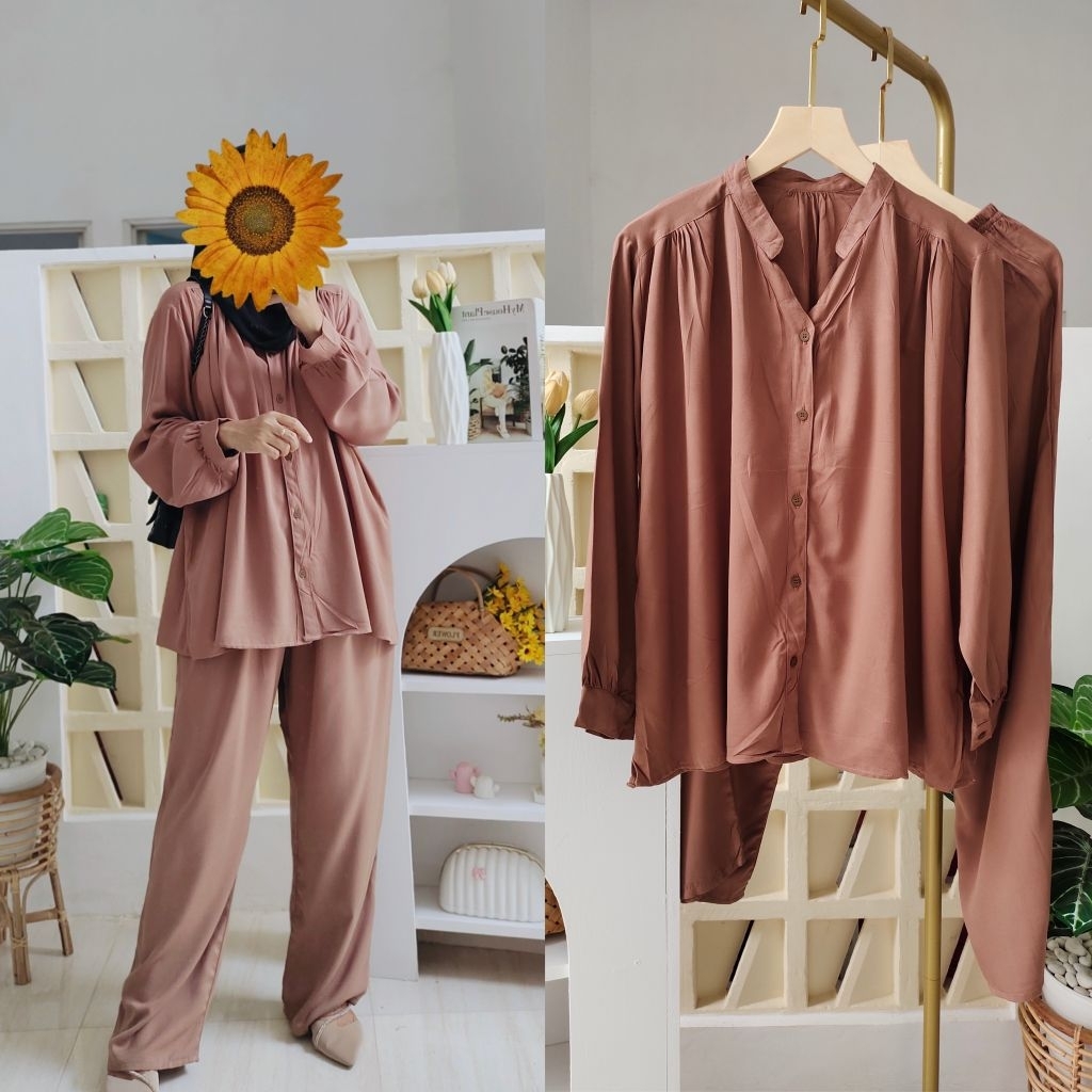 SETELAN RAYON TWILL POLOS - ONE SET RAYON TWILL - ONE SET POLOS - SETELAN POLOS LENGAN PANJANG