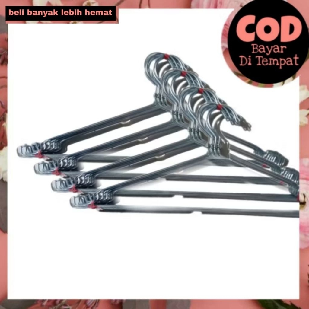 Set 12 Pcs Hanger Baju Stainless Besi Gantungan Baju Stainless Besi