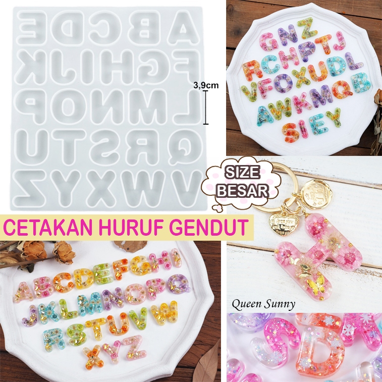 [SIZE BESAR] CETAKAN HURUF GENDUT / GANTUNGAN KUNCI ALPHABET / ALFABET / LETTER KEYCHAIN SILICONE MO