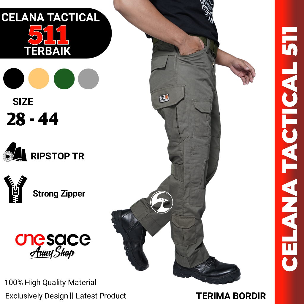 ONESACE Celana Tactical Cargo Panjang TERBAIK / Celana Kerja Pria Wanita PDL PDH BRIMOB TNI ABRI