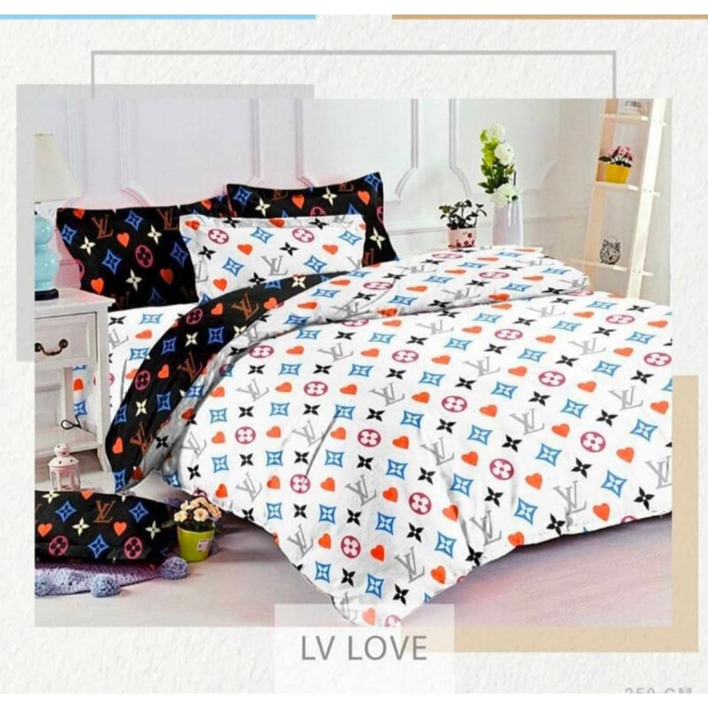 Bedcover Set Katun star Motif Lv love